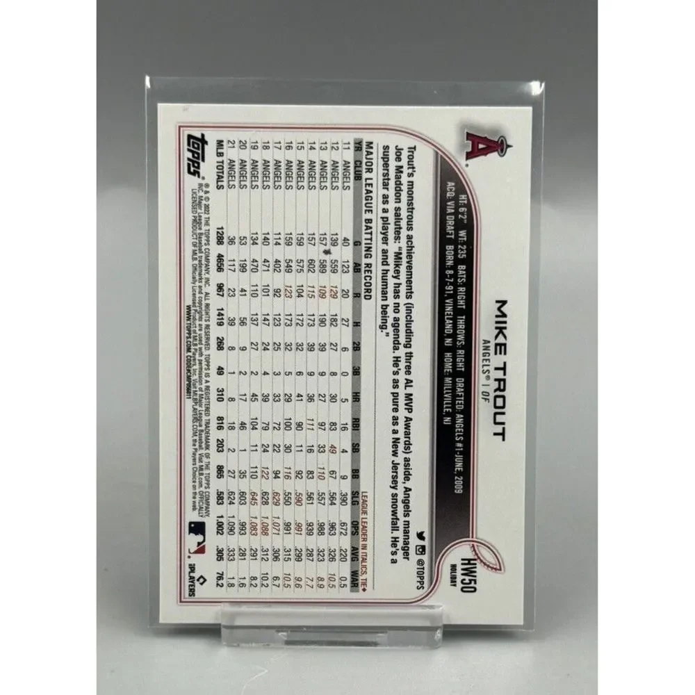2022 Topps Holiday #HW50 - Mike Trout -‎ Los Angeles Angels